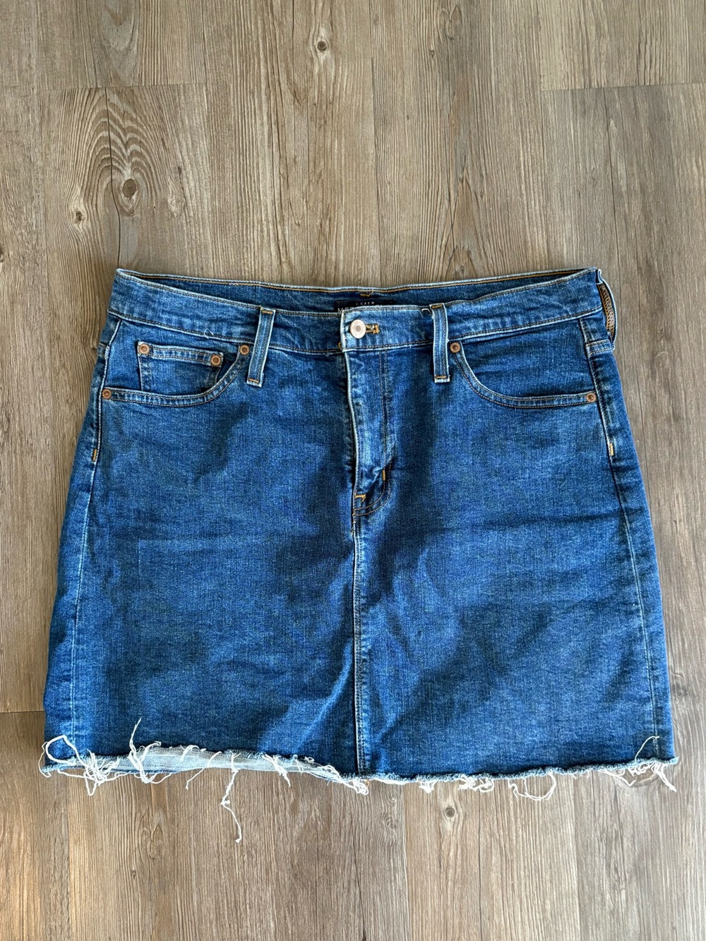 J Crew Classic Dark Blue Denim Mini Skirt